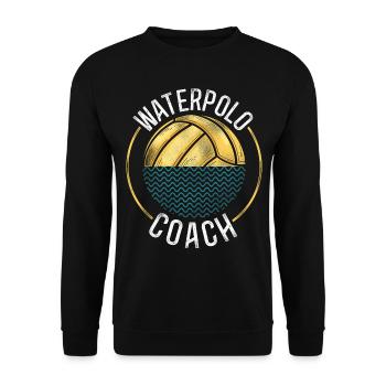 Water Polo Coach Vintage Water - Unisex Sweatshirt - black - Front - Alina (178cm) & Michal (187cm)