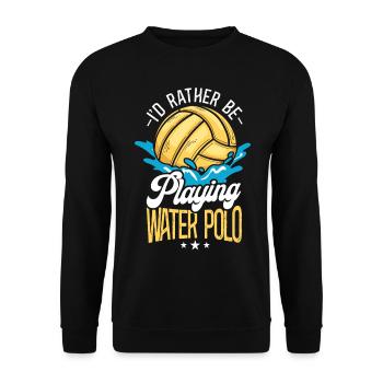 Water Polo Vintage I'd Rather Be - Unisex Pullover - Schwarz - Vorne - Alina (178cm) & Michal (187cm)