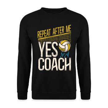 Water Polo Coach Vintage Repeat - Unisex Sweatshirt - black - Front - Alina (178cm) & Michal (187cm)