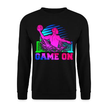 Water Polo Retro 80s 90s Game On - Unisex Sweatshirt - black - Front - Alina (178cm) & Michal (187cm)