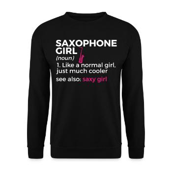 Musiciens de saxophone Musique de cuivres - Sweat-shirt Unisexe - noir - Devant - Alina (178cm) & Michal (187cm)
