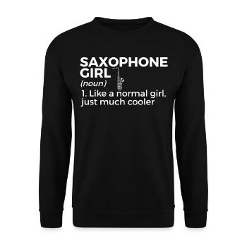 Musiciens de saxophone Musique de cuivres - Sweat-shirt Unisexe - noir - Devant - Alina (178cm) & Michal (187cm)