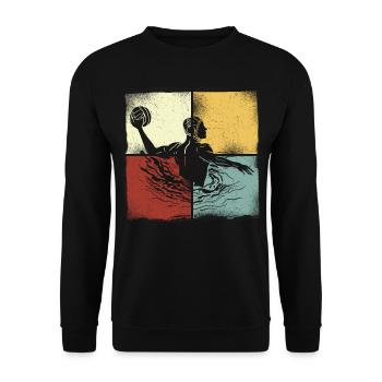 Water Polo Retro Vintage Water - Unisex Sweatshirt - black - Front - Alina (178cm) & Michal (187cm)