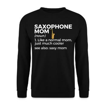 Saxophone Musiker Blasmusik - Unisex Pullover - Schwarz - Vorne - Alina (178cm) & Michal (187cm)