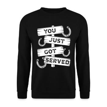 Horseshoe Pitching Game You just got served Tosser - Unisex Sweatshirt - black - Front - Alina (178cm) & Michal (187cm)