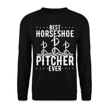 Horseshoe Pitching Game Best ever Tosser - Unisex Sweatshirt - black - Front - Alina (178cm) & Michal (187cm)
