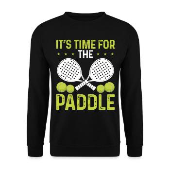 Joueur de paddle tennis Son heure pour le PaddlePaddle - Sweat-shirt Unisexe - noir - Devant - Alina (178cm) & Michal (187cm)