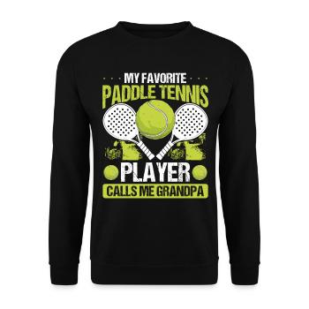 Joueur de paddle-tennis Mon préféré m’appelle grand-père - Sweat-shirt Unisexe - noir - Devant - Alina (178cm) & Michal (187cm)