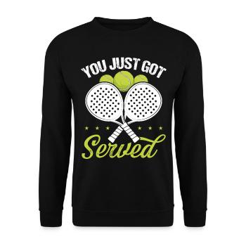 Joueur de paddle-tennis Vous venez d’être servi Saison - Sweat-shirt Unisexe - noir - Devant - Alina (178cm) & Michal (187cm)