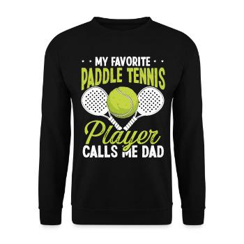 Joueur de paddle tennis Mes appels préférés Papa Père - Sweat-shirt Unisexe - noir - Devant - Alina (178cm) & Michal (187cm)
