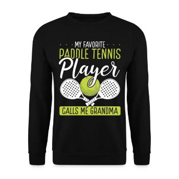 Joueur de paddle-tennis Mon préféré m’appelle grand-mère - Sweat-shirt Unisexe - noir - Devant - Alina (178cm) & Michal (187cm)