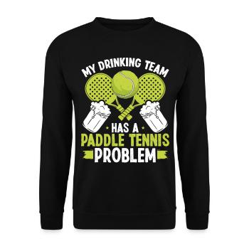 Joueur de paddle-tennis Mon équipe de buveurs de bière - Sweat-shirt Unisexe - noir - Devant - Alina (178cm) & Michal (187cm)
