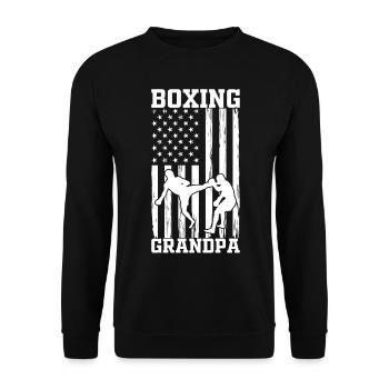 Boxing Flag Boxing Grandpa Martial Arts Boxing Gra - Unisex Sweatshirt - black - Front - Alina (178cm) & Michal (187cm)