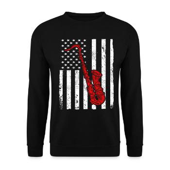 Musiciens de saxophone Musique de cuivres - Sweat-shirt Unisexe - noir - Devant - Alina (178cm) & Michal (187cm)