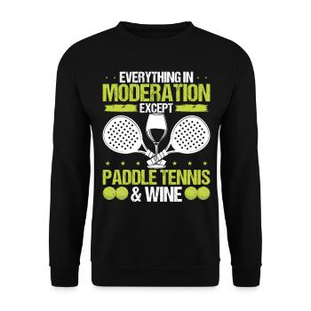 Joueur de paddle-tennis Wine Drinking Paddle Team - Sweat-shirt Unisexe - noir - Devant - Alina (178cm) & Michal (187cm)