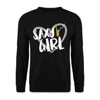 Musiciens de saxophone Musique de cuivres - Sweat-shirt Unisexe - noir - Devant - Alina (178cm) & Michal (187cm)