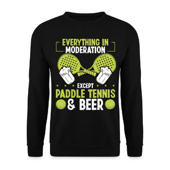Paddle Tennis Player Beer Drinking Paddle Team - Unisex Sweatshirt - black - Front - Alina (178cm) & Michal (187cm)