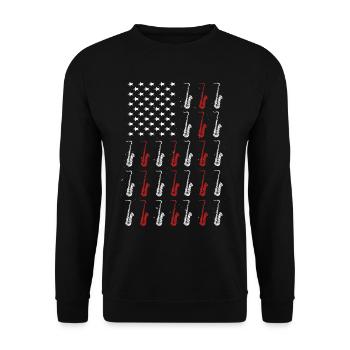 Musiciens de saxophone Musique de cuivres - Sweat-shirt Unisexe - noir - Devant - Alina (178cm) & Michal (187cm)