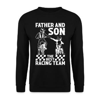 Father And Son The Best Racing Team - Dirtbike Mot - Unisex Sweatshirt - black - Front - Alina (178cm) & Michal (187cm)