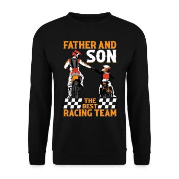 Père et fils La meilleure équipe de course - Motocross Mar - Sweat-shirt Unisexe - noir - Devant - Alina (178cm) & Michal (187cm)