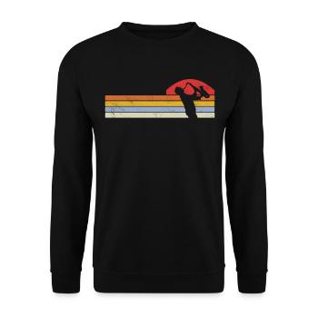 Musiciens de saxophone Musique de cuivres - Sweat-shirt Unisexe - noir - Devant - Alina (178cm) & Michal (187cm)