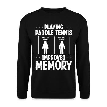 Paddle Tennis Player Funny Improves Memory Paddle - Unisex Pullover - Schwarz - Vorne - Alina (178cm) & Michal (187cm)
