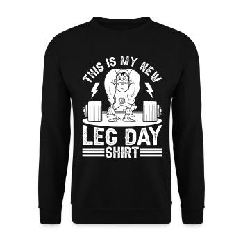 Bodybuilding Leg Day Powerlifting Gym Fitness Leg - Unisex Pullover - Schwarz - Vorne - Alina (178cm) & Michal (187cm)