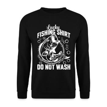 Angler Fisherman Fishing - Lucky Fishing Shirt Do - Unisex Sweatshirt - black - Front - Alina (178cm) & Michal (187cm)