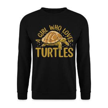Sea Turtle Lover Girls A Girl Who Loves Turtles - - Unisex Pullover - Schwarz - Vorne - Alina (178cm) & Michal (187cm)