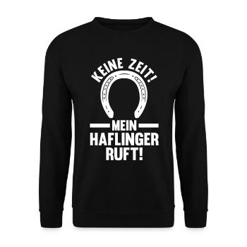 Pferd Reitsport Reiten Pferdesport Haflinger - Unisex Pullover - Schwarz - Vorne - Alina (178cm) & Michal (187cm)