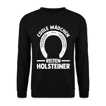 Pferd Reitsport Reiten Pferdesport Holsteiner - Unisex Pullover - Schwarz - Vorne - Alina (178cm) & Michal (187cm)