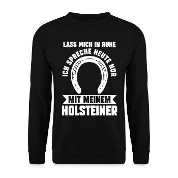 Pferd Reitsport Reiten Pferdesport Holsteiner - Unisex Pullover - Schwarz - Vorne - Alina (178cm) & Michal (187cm)