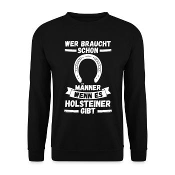 Pferd Reitsport Reiten Pferdesport Holsteiner - Unisex Pullover - Schwarz - Vorne - Alina (178cm) & Michal (187cm)