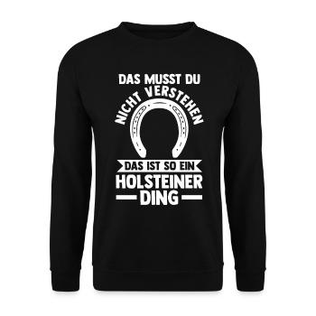 Pferd Reitsport Reiten Pferdesport Holsteiner - Unisex Pullover - Schwarz - Vorne - Alina (178cm) & Michal (187cm)