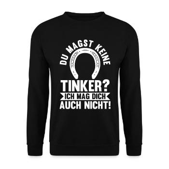 Pferd Reitsport Reiten Pferdesport Tinker - Unisex Pullover - Schwarz - Vorne - Alina (178cm) & Michal (187cm)