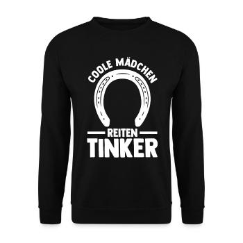 Pferd Reitsport Reiten Pferdesport Tinker - Unisex Pullover - Schwarz - Vorne - Alina (178cm) & Michal (187cm)