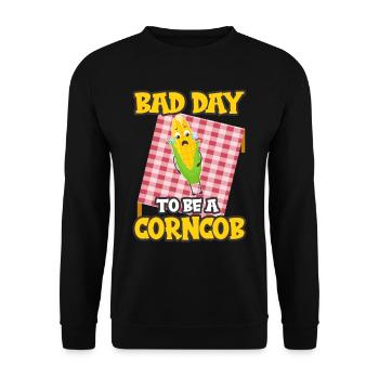 Its A Bad Day To Be A Corncob - Unisex Pullover - Schwarz - Vorne - Alina (178cm) & Michal (187cm)