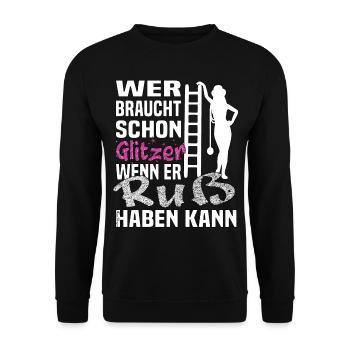 Frauen im Handwerk Schornsteinfegerin Berufs - Unisex Pullover - Schwarz - Vorne - Alina (178cm) & Michal (187cm)