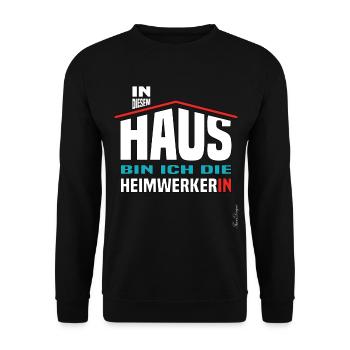 Lustiges Haus das Frauen Beruf Bauherrin stolze - Unisex Pullover - Schwarz - Vorne - Alina (178cm) & Michal (187cm)