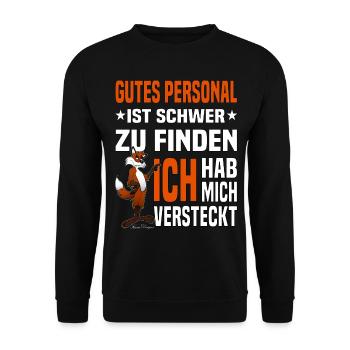 Gutes Personal auf der Arbeit lustiges beste - Unisex Pullover - Schwarz - Vorne - Alina (178cm) & Michal (187cm)
