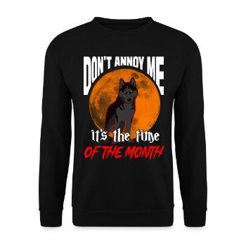 Funny Halloween Men and Women Blood Moon - Unisex Sweatshirt - black - Front - Alina (178cm) & Michal (187cm)