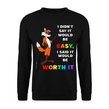 Cunning fox with wisdom says it will be - Unisex Sweatshirt - black - Front - Alina (178cm) & Michal (187cm)