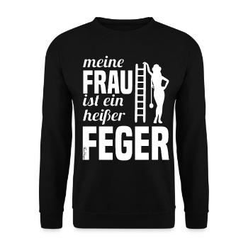 Schornsteinfeger Schornsteinfegerin Partner - Unisex Pullover - Schwarz - Vorne - Alina (178cm) & Michal (187cm)