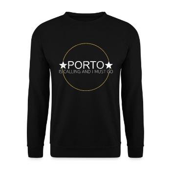 Porto quote - Unisex Sweatshirt - black - Front - Alina (178cm) & Michal (187cm)