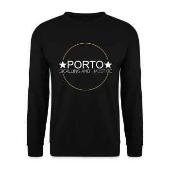 Porto quote - Unisex Sweatshirt - black - Front - Alina (178cm) & Michal (187cm)