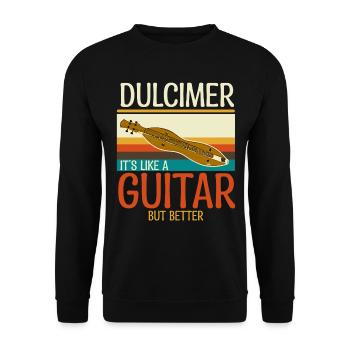 Dulcimer Instrument - Unisex Sweatshirt - black - Front - Alina (178cm) & Michal (187cm)
