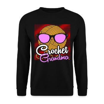 Stricken Grossmutter - Unisex Pullover - Schwarz - Vorne - Alina (178cm) & Michal (187cm)