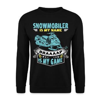 Motoneige Braaaap est mon jeu de motoneige - Sweat-shirt Unisexe - noir - Devant - Alina (178cm) & Michal (187cm)