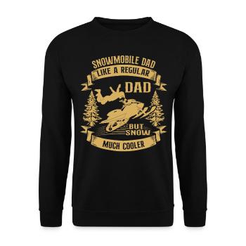 Snowmobile Dad Snow Much Cooler Motorschlitten - Unisex Pullover - Schwarz - Vorne - Alina (178cm) & Michal (187cm)