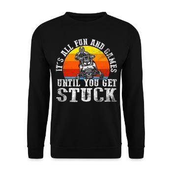 Tout le plaisir et les jeux jusqu’à ce que vous soyez coincé Motoneiges - Sweat-shirt Unisexe - noir - Devant - Alina (178cm) & Michal (187cm)